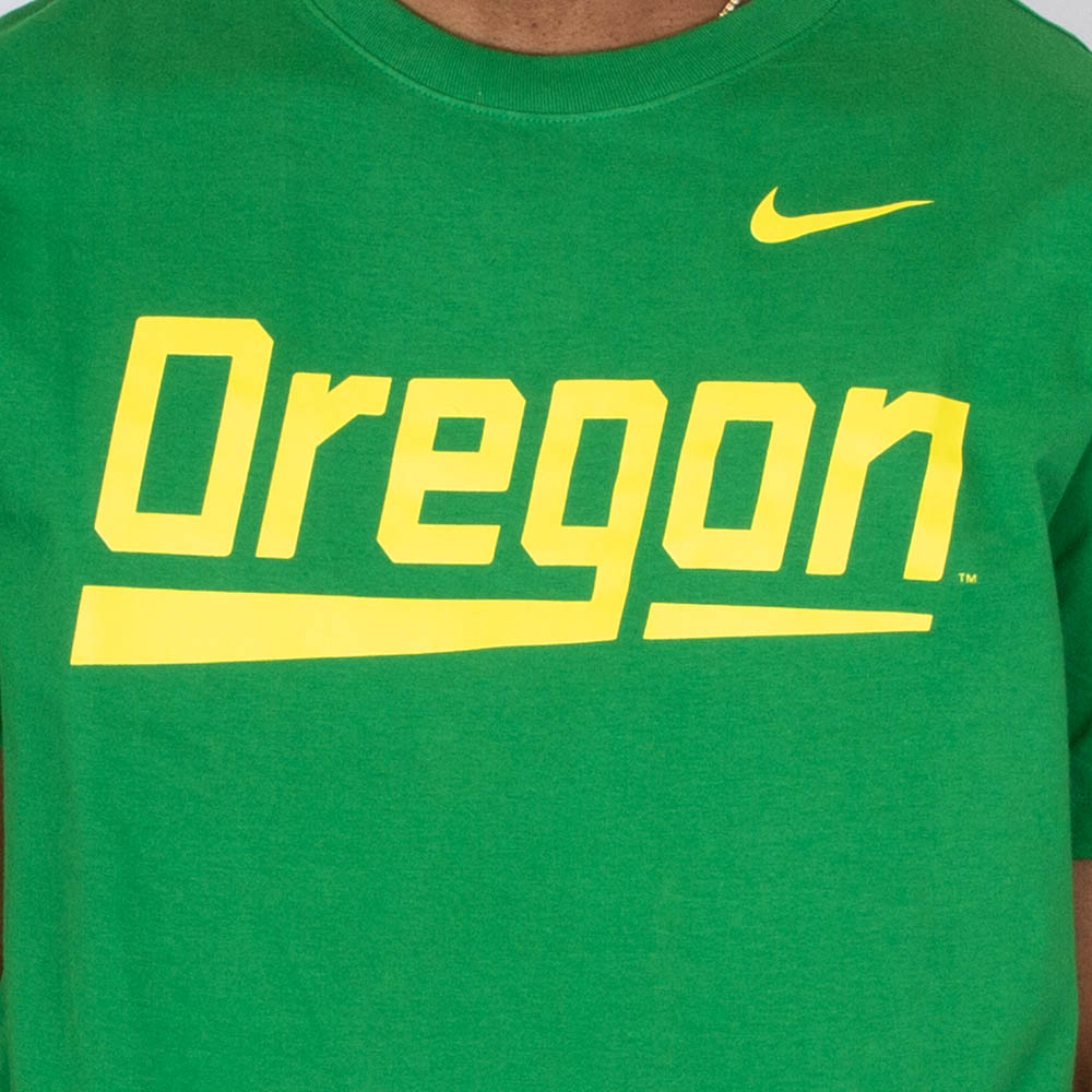 Ducks Spirit, Nike, Green, Crew Neck, Cotton, Men, Baseball, Oregon baseball word-mark 2024, T-Shirt, 853981